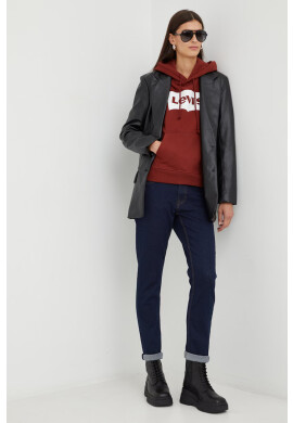 Levi's Памучен суичър в кафяво с принт - Pepit.bg
