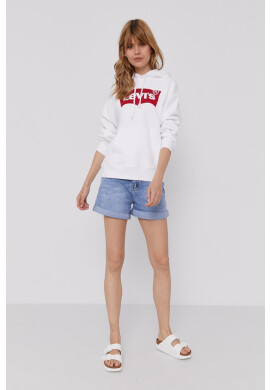 Levi's Памучен суичър дамски в бяло с принт - Pepit.bg