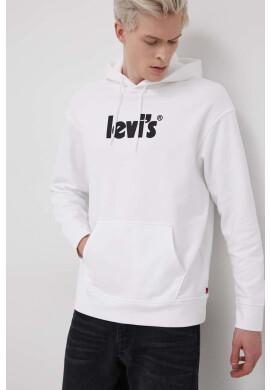Levi's Памучен суичър мъжки в бяло с принт - Pepit.bg