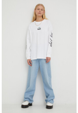 Levi's Памучна блуза с дълги ръкави в бяло - Pepit.bg