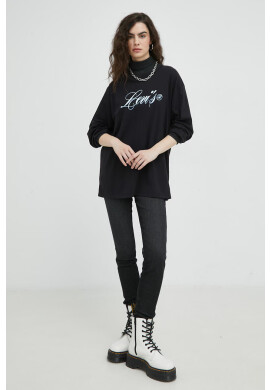 Levi's Памучна блуза с дълги ръкави в черно - Pepit.bg