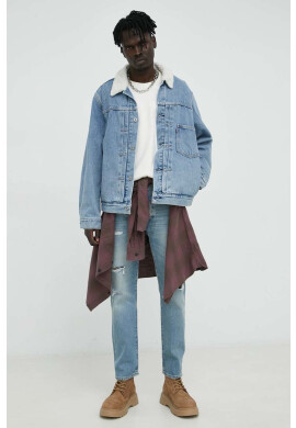 Levi's Памучна блуза с дълги ръкави в бежово с принт - Pepit.bg