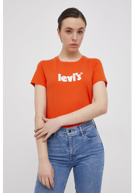 Levi's Памучна тениска в оранжево - Pepit.bg