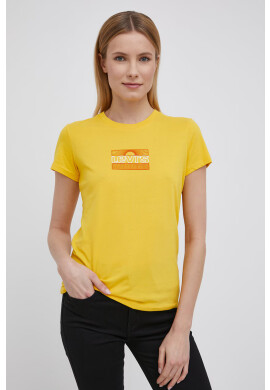 Levi's Памучна тениска в жълто - Pepit.bg