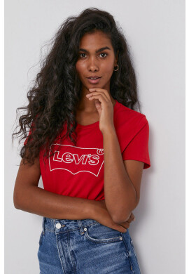 Levi's Памучна тениска в червено - Pepit.bg