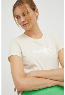 Levi's Памучна тениска в бежово - Pepit.bg