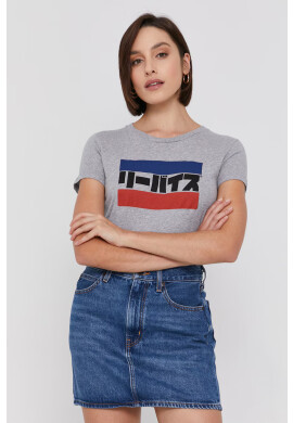Levi's Памучна тениска в сиво - Pepit.bg