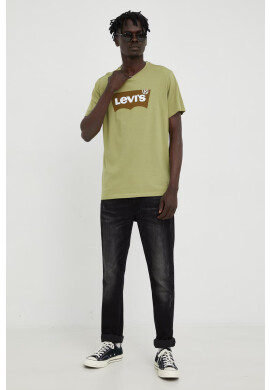 Levi's Памучна тениска в зелено с принт - Pepit.bg