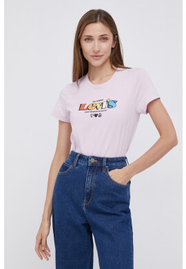 Levi's Памучна тениска в розово - Pepit.bg