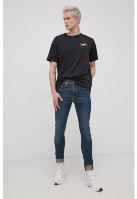 Levi's Памучна тениска в черно с изчистен дизайн - Pepit.bg