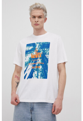Levi's Памучна тениска в бяло с принт - Pepit.bg