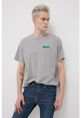 Levi's Памучна тениска в меланж на сиво - Pepit.bg