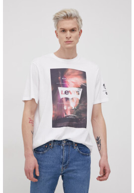 Levi's Памучна тениска в бяло с принт - Pepit.bg