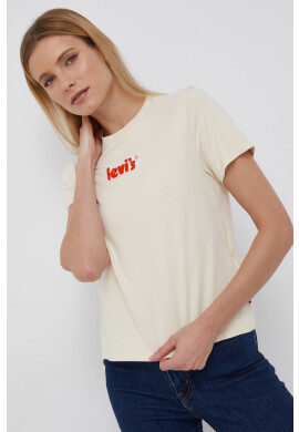 Levi's Памучна тениска в кремаво - Pepit.bg