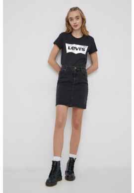 Levi's Памучна тениска в черно - Pepit.bg