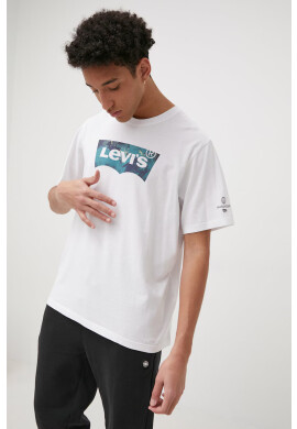 Levi's Памучна тениска в бяло с принт - Pepit.bg