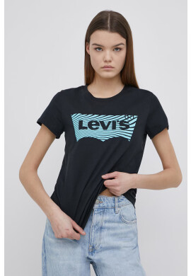 Levi's Памучна тениска в черно - Pepit.bg