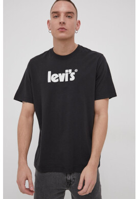 Levi's Памучна тениска в черно с принт - Pepit.bg