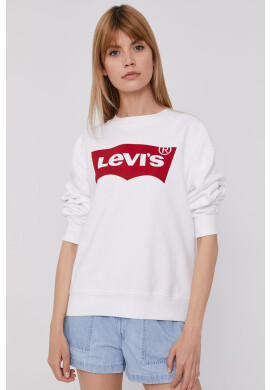 Levi's Суичър дамски в бяло с изчистен дизайн - Pepit.bg