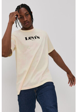 Levi's Тениска мъжка в жълто с десен - Pepit.bg