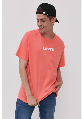 Levi's Тениска мъжка в оранжево с принт - Pepit.bg