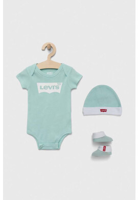 Levi's Бебешки памучен комплект в тюркоазено - Pepit.bg