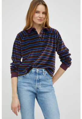 Levi's Блуза с дълги ръкави в кафяво с яка тип peter pan - Pepit.bg