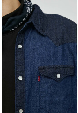 Levi's Дънкова риза мъжка в тъмносиньо със стандартна кройка с класическа яка - Pepit.bg