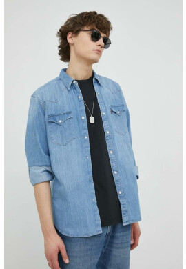 Levi's Дънкова риза мъжка със стандартна кройка с класическа яка - Pepit.bg