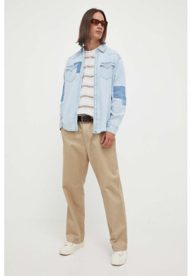 Levi's Дънкова риза мъжка в синьо със стандартна кройка с класическа яка - Pepit.bg