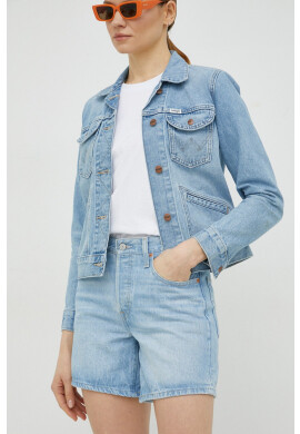 Levi's Дънкови къси панталони в синьо с изчистен дизайн с висока талия - Pepit.bg