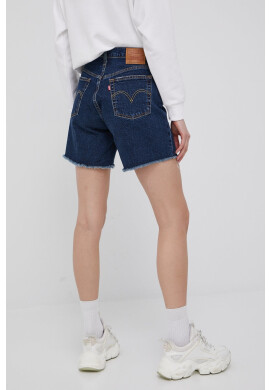 Levi's Дънкови къси панталони дамско в тъмносиньо с висока талия - Pepit.bg