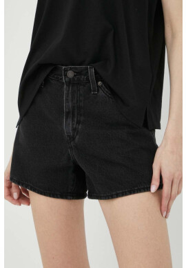 Levi's Дънкови къси панталони в черно с изчистен дизайн с висока талия - Pepit.bg