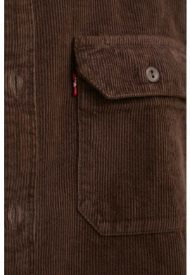 Levi's Джинсова риза мъжка в кафяво със свободна кройка с класическа яка - Pepit.bg