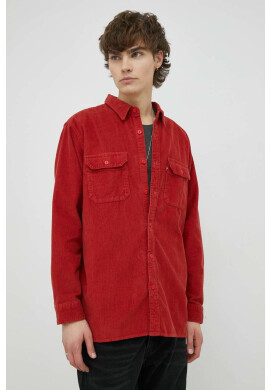 Levi's Джинсова риза мъжка в червено със свободна кройка с класическа яка - Pepit.bg