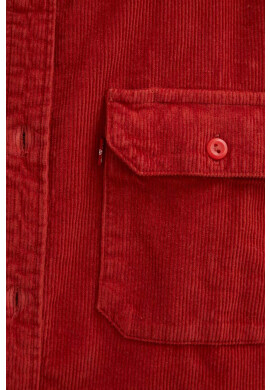 Levi's Джинсова риза мъжка в червено със свободна кройка с класическа яка - Pepit.bg