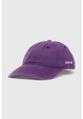 Levi's Джинсова шапка с козирка в лилаво с изчистен дизайн - Pepit.bg