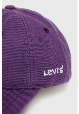 Levi's Джинсова шапка с козирка в лилаво с изчистен дизайн - Pepit.bg