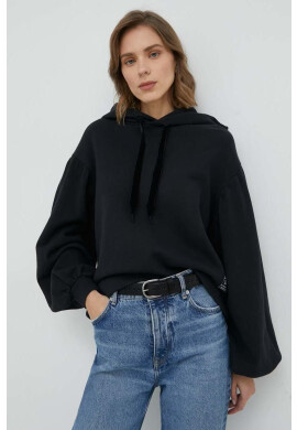 Levi's Памучен суичър в черно с качулка с изчистен дизайн - Pepit.bg