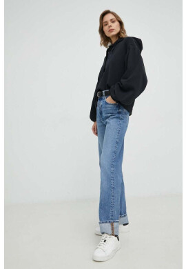 Levi's Памучен суичър в черно с качулка с изчистен дизайн - Pepit.bg