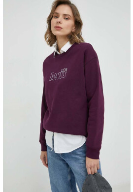 Levi's Памучен суичър в лилаво с принт - Pepit.bg