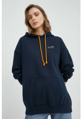 Levi's Памучен суичър в тъмносиньо с качулка с апликация - Pepit.bg