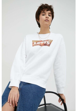 Levi's Памучен суичър в бяло с принт - Pepit.bg