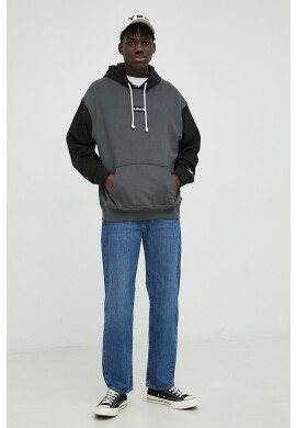 Levi's Памучен суичър В сиво с качулка с десен - Pepit.bg