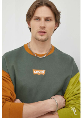 Levi's Памучен суичър в зелено с апликация - Pepit.bg