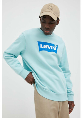 Levi's Памучен суичър в тюркоазено с принт - Pepit.bg