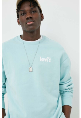Levi's Памучен суичър в тюркоазено с принт - Pepit.bg