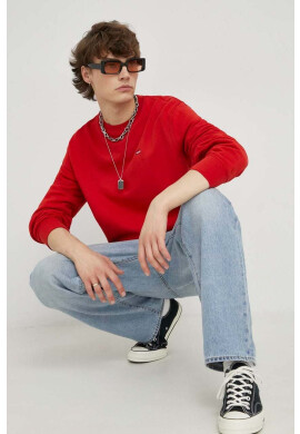 Levi's Памучен суичър в червено с изчистен дизайн - Pepit.bg