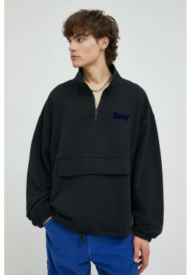 Levi's Памучен суичър в черно с апликация - Pepit.bg