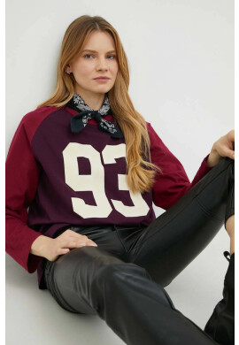 Levi's Памучна блуза с дълги ръкави в бордо - Pepit.bg